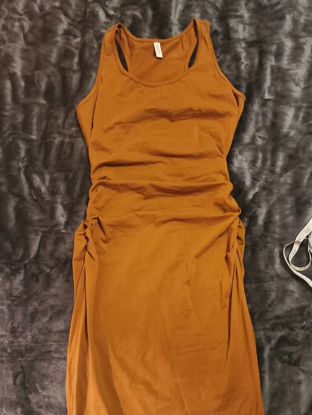 Sleeveless Maxi Dress in Rust with Side Ruching